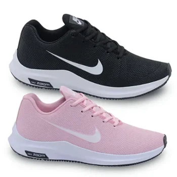 Combo Tênis Zoom Preto Branco + Tênis Zoom Rosa - Conforto e Estilo