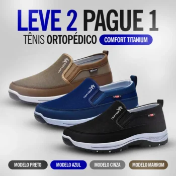 Tênis Ortopédico Comfort Titanium - Promoção Leve 2 Pague 1